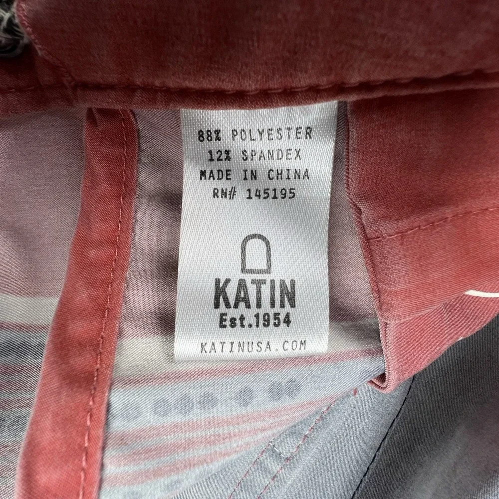 KATIN Mens Board Shorts Size 32 Blue Red Geometric Surf Swim Beach Coastal